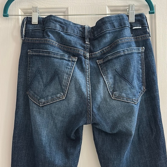 MOTHER Looker High Waisted Distressed Skinny Leg Denim Dark Wash Women’s 26 - Picture 4 of 13